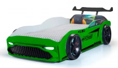Детская кровать машина GT18 4x4 Turbo Green с подсветкой, спойлером